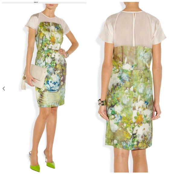 SOLD Malene Birger $795 silk twill floral dress - Picture 3 of 10